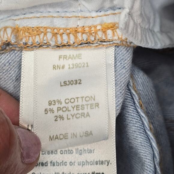 Frame Denim Le Skinny de Jeanne Light Wash Blue Denim Jeans Size 25 - Picture 6 of 8